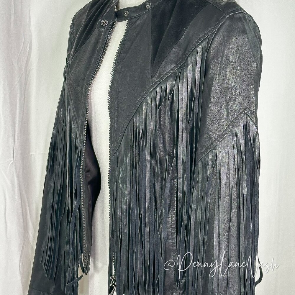 BlankNYC  Hashtag Abuser Finge Faux Leather Jacket - Picture 11 of 15